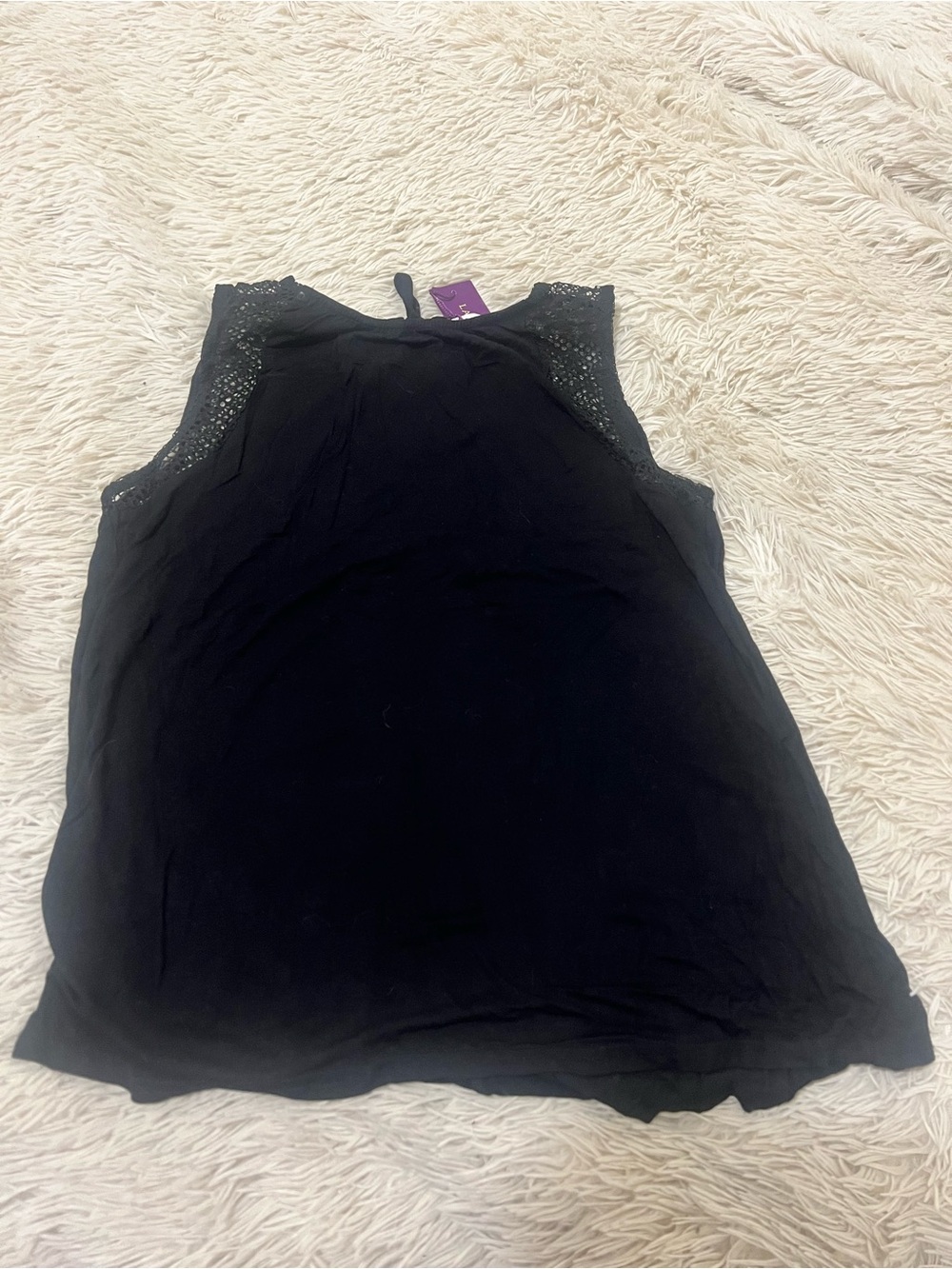 Black Lace-Trim Sleeveless Camisole